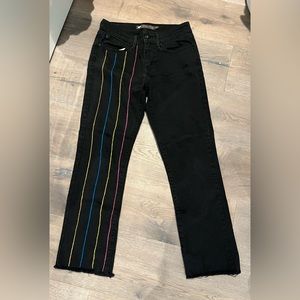 LEVI’S Custom Embroidered Straight Leg Black Jeans
